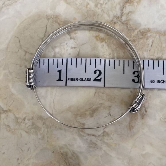 925 Sterling Silver Vintage 2 Knot 6 Strand Elephant Hair Style Bracelet - Picture 10 of 11